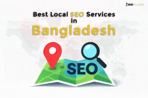 Best Local SEO Services in Bangladesh - Map with location pin and magnifying glass symbolizing SEO.